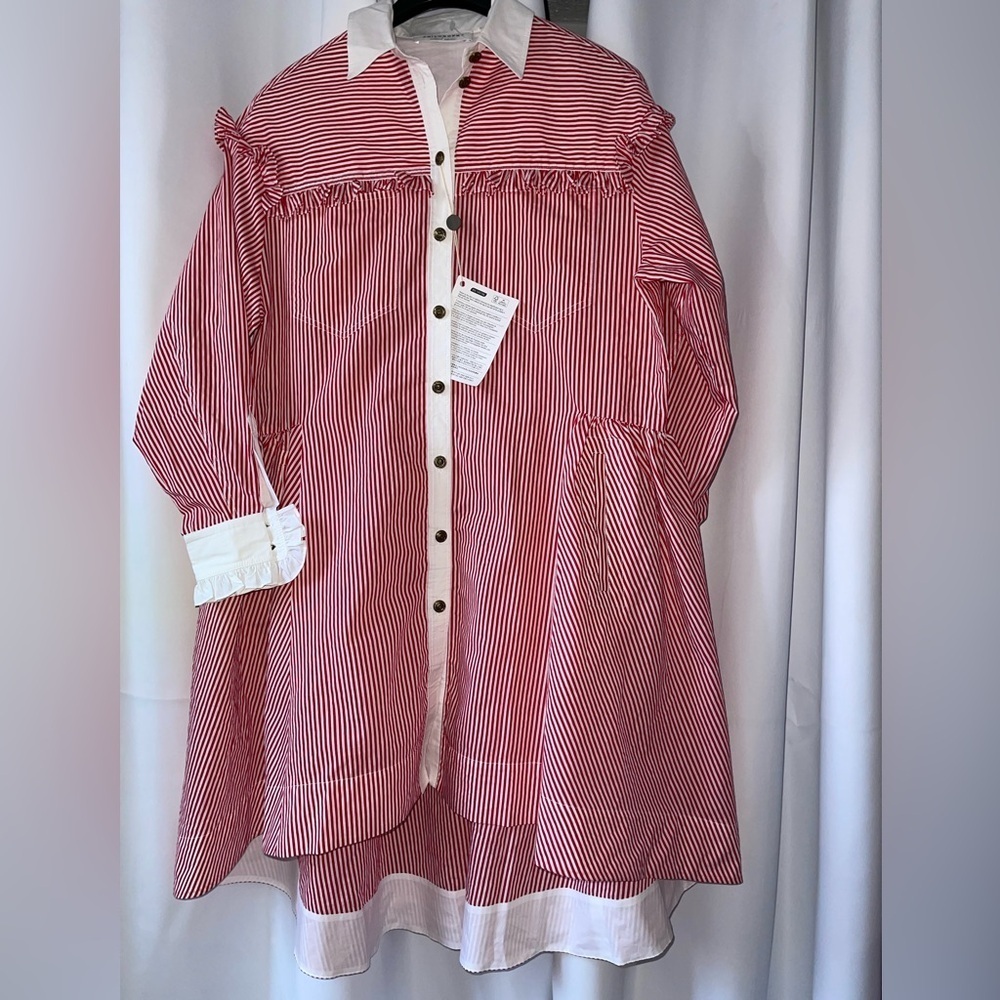 - Philosophy Di Lorenzo Serafini Button Stripe Shirt Dress
